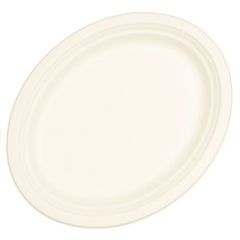 White Sugarcane Oval Plates 325x260mm (10 Pack)