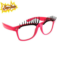 Sun-Staches - Pink Frame with Lashes