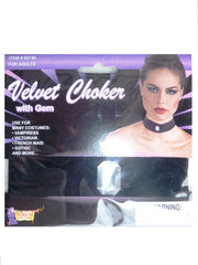 Velvet Choker with Gem