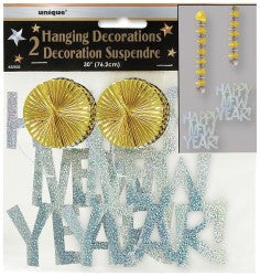 Hanging Happy New Year Decorations (2 pack)