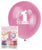 1st Birthday Pink Printed Latex Balloons (8 pack)