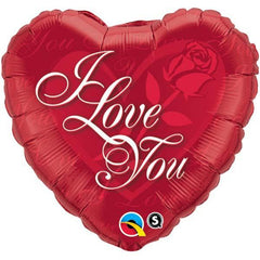 I Love You Red Rose Heart Foil Balloon  - 46cm
