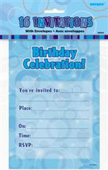 Glitz Blue - Notepad Invitations (16 pack)