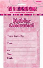 Glitz Pink - Notepad Invitations (16 pack)