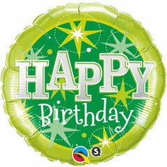 Happy Birthday Green Sparkle Foil Balloon - 46cm