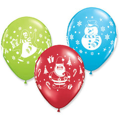 Assorted Christmas Latex Balloons (8 pack)