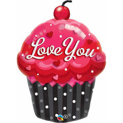 Love You Cupcake Jumbo Foil Balloon - 89cm