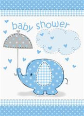 Blue Umbrella Elephants - Invitations (8 pack)