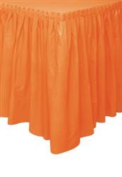 Orange Plastic Table Skirt (426cm)