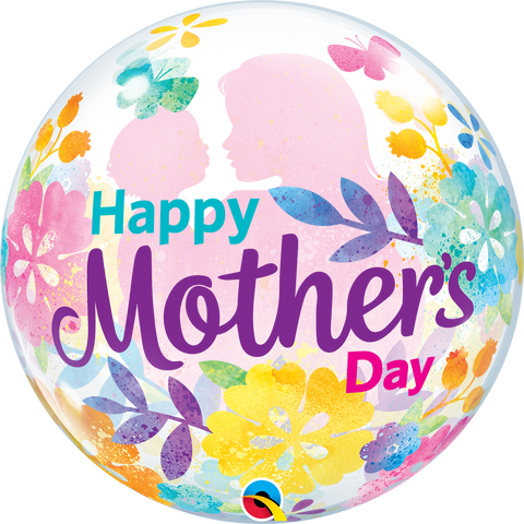 Happy Mothers Day Silhouette Bubble - 22"/55cm