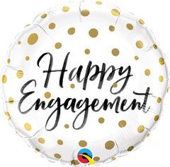 Happy Engagement Gold Dots Foil Balloon - 46cm