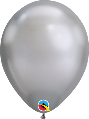 Chrome Latex Balloons 7"/18cm - Silver