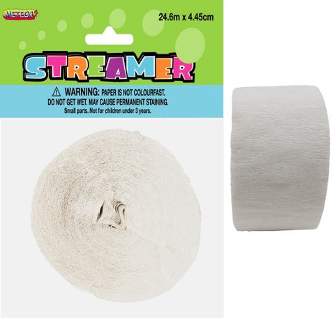 Crepe Streamers (24.6m) - White