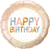 Happy Birthday Rose Gold Dots Foil Balloon - 46cm