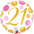 21 Pink & Gold Dots Foil Balloon - 46cm