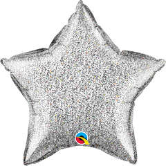 Glittergraphic Silver Star Foil Balloon - 50cm