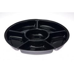Black Round 6 Compartment Tray - 380 mm