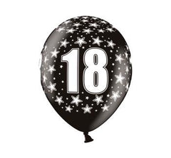 18 Print Balloons - Black (8 pack)