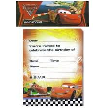 Cars Party Invitations (8 pack)