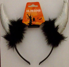 Silver Devil Horn Headband