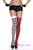 Opaque Red, White, & Black Harlequin Mismatch Thigh Hi