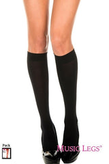 Opaque Knee Hi Socks - Black