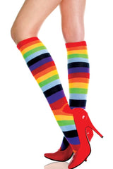 Opaque Knee Hi Socks - Rainbow