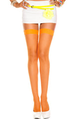 Seamless Fishnet Thigh Hi - Neon Orange