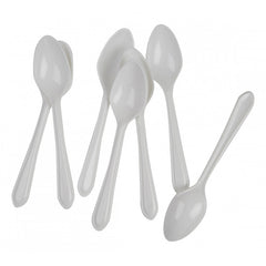 White Plastic Desert Spoons (50 pack)
