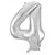 Foil Number 4 - Silver (86cm)
