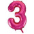 Foil Number 3 - Hot Pink (86cm)