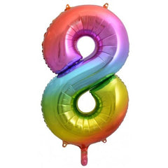 Foil Number 8 - Rainbow (86cm)