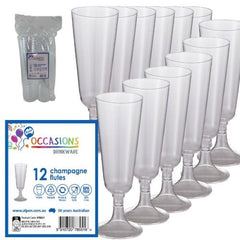 Plastic Champagne Glasses (12 pack)