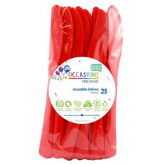 Red Plastic Knives (25 pack)