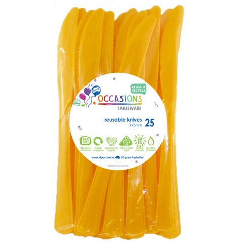 Yellow Plastic Knives (25 pack)