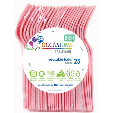 Light Pink Plastic Forks (25 pack)