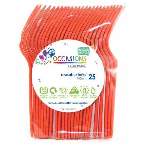Orange Plastic Forks (25 pack)