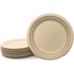 Sugarcane Lunch Plates 180mm Natural - 50 pack