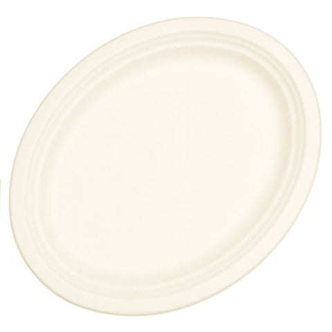 Sugarcane Oval Plates 325x260mm White - 10 pack