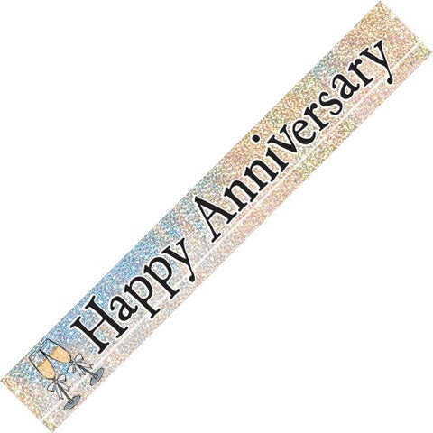Happy Anniversary Prismatic Foil Banner - Foil (3.6m)