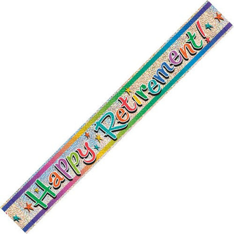 Happy Retirement Prismatic Foil Banner - Foil (3.6m)