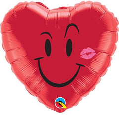 Naughty Smile & A Kiss Heart Foil Balloon  - 46cm