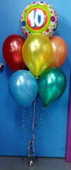 10 Foil & 6 Metallic Balloon Arrangement - Stacked