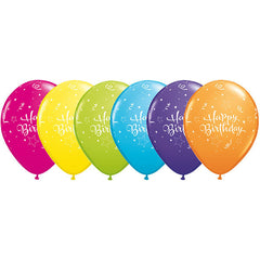 Happy Birthday Shining Star Latex Balloons - (6 pack)