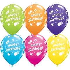 Happy Birthday Polka Dots Latex Balloons - (6 pack)