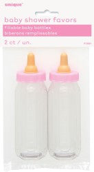 Baby Shower Pink Fillable Bottles (2 pack)