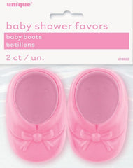 Baby Shower Crystal Baby Boots - Pink (2 pack)