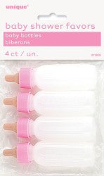 Baby Shower Pink Baby Bottles (4 pack)