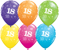 18th Birthday Latex Balloons - (6 pack)