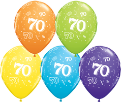 70th Birthday Latex Balloons - (6 pack)